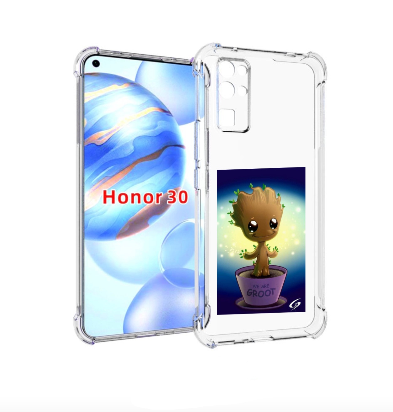 Чехол бампер MyPads Грут для Honor 30 (BMH-AN10) противоударный