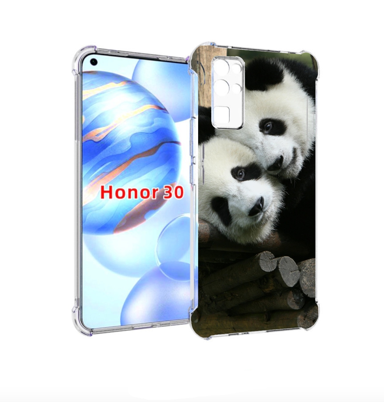

Чехол бампер MyPads Две-панды для Honor 30 (BMH-AN10) противоуда, Прозрачный, Tocco