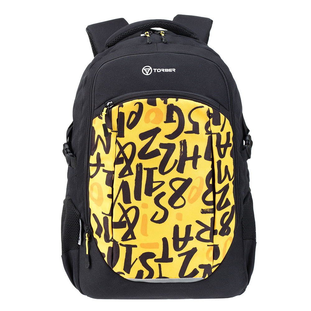 Рюкзак TORBER CLASS X, с принтом Буквы, полиэстер 900D, 46 x 32 x 18 см