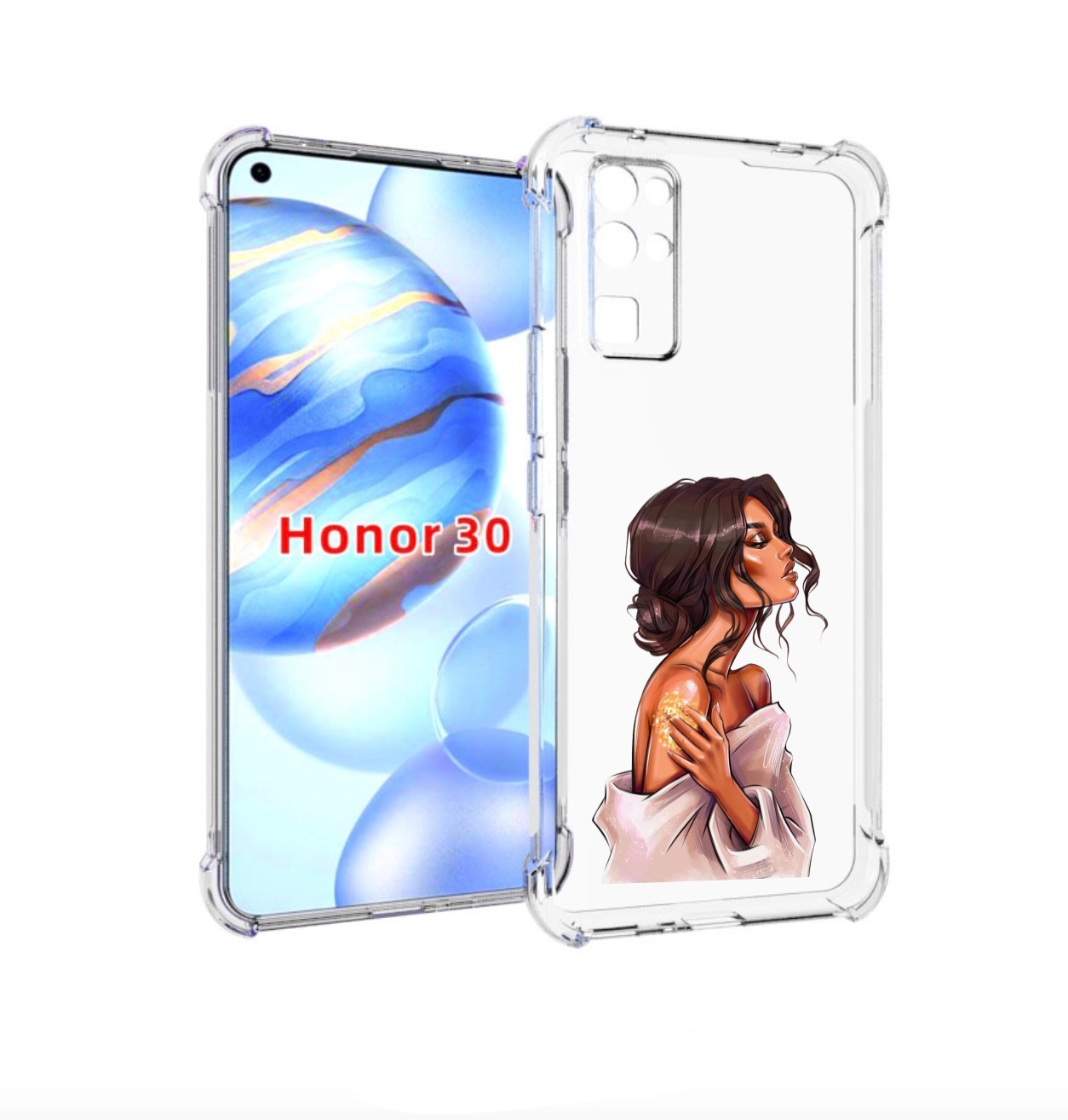 

Чехол бампер MyPads Девушка-нежная женский для Honor 30 (BMH-AN1, Прозрачный, Tocco