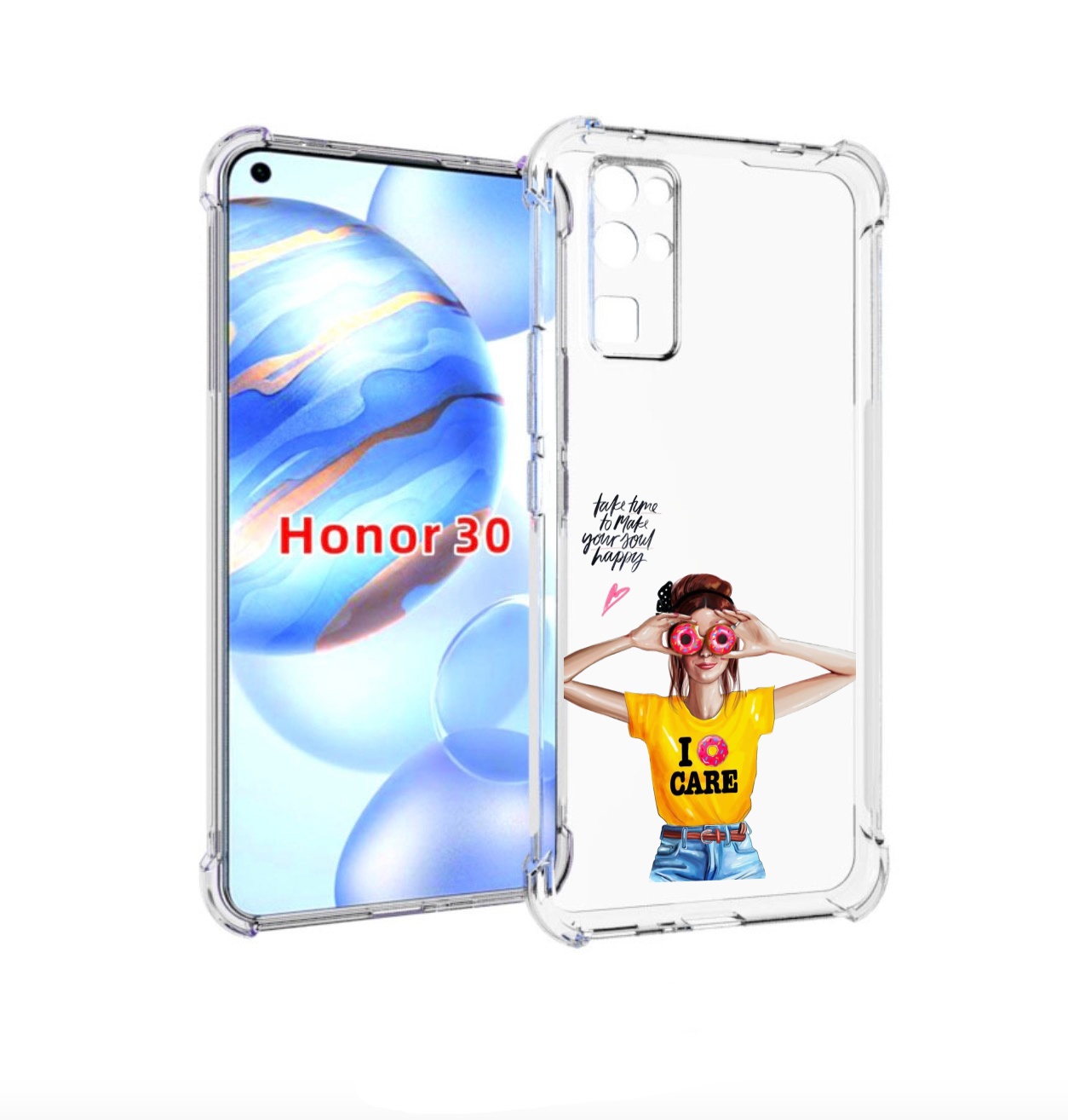 

Чехол бампер MyPads Девушка-с-пончиками женский для Honor 30 (BM, Прозрачный, Tocco
