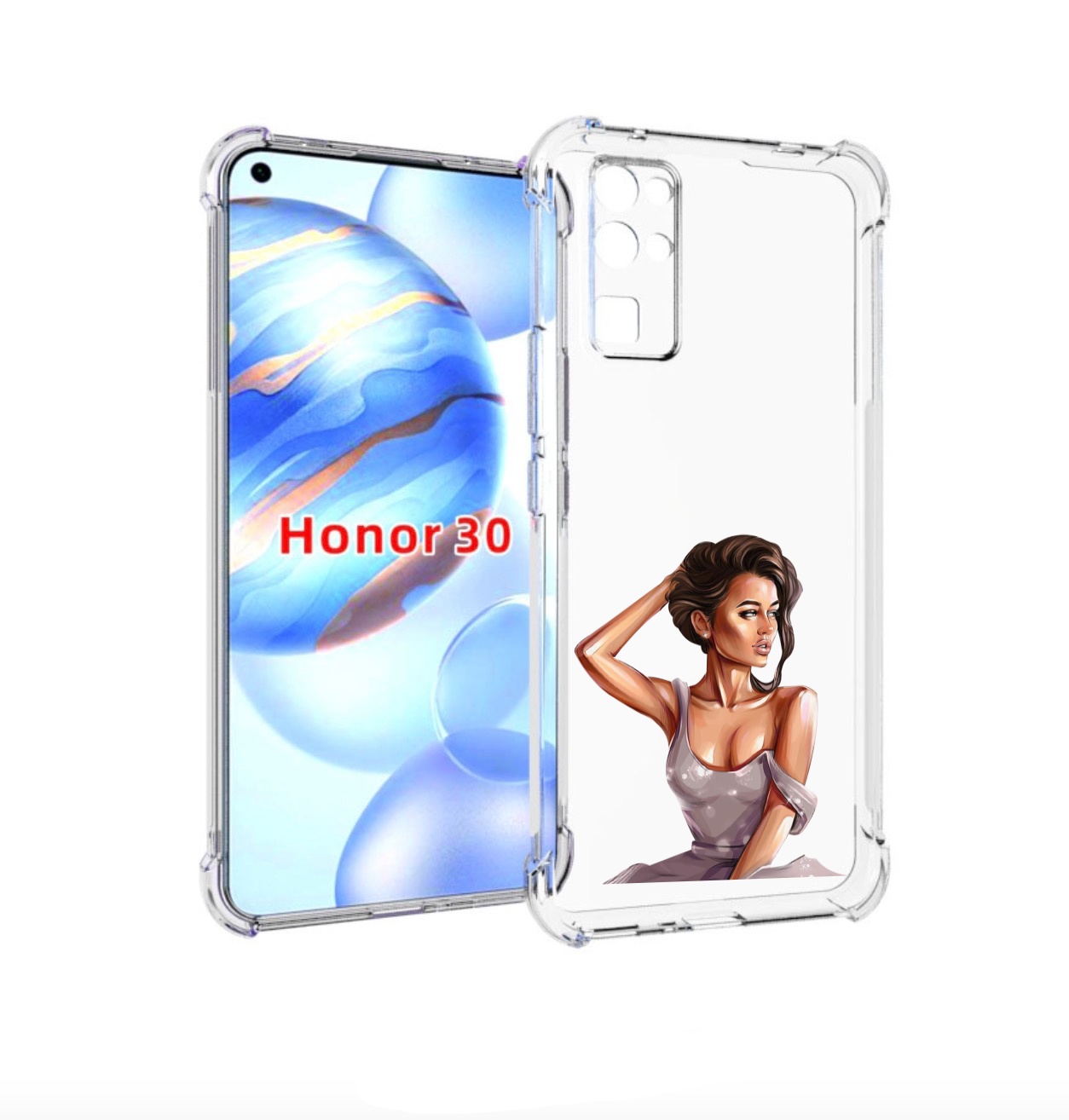 

Чехол бампер MyPads Девушка-с-прической женский для Honor 30 (BM, Прозрачный, Tocco