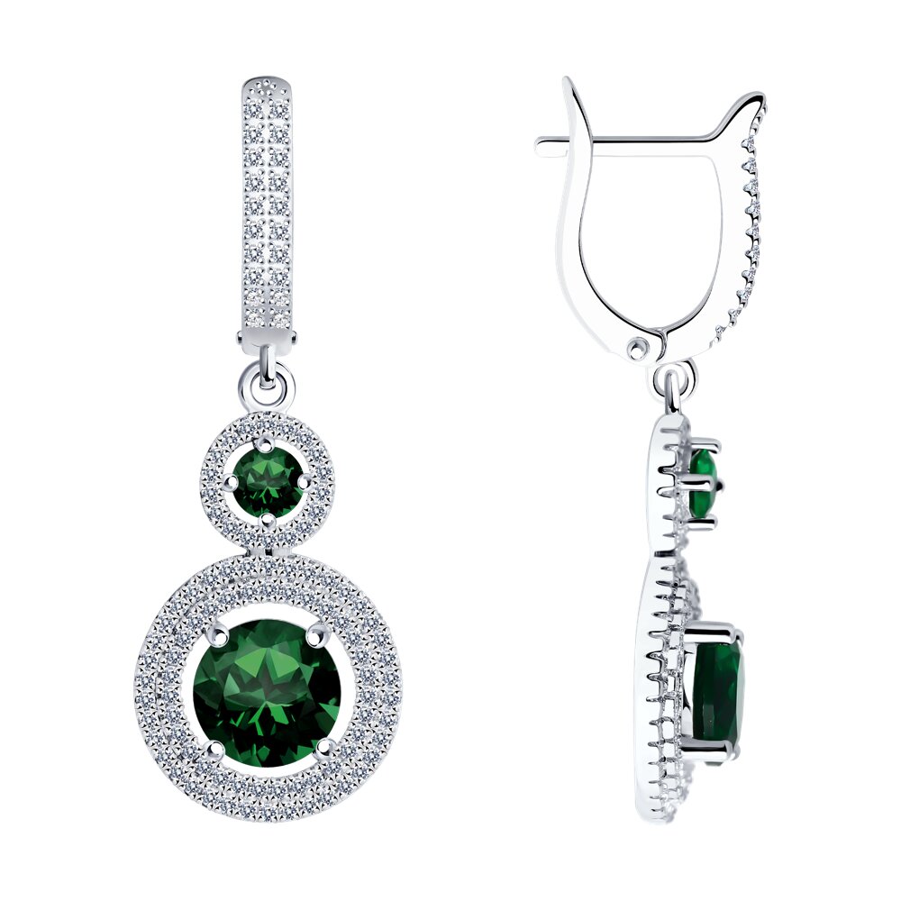 

Серьги подвески из серебра SOKOLOV 94026223-91, фианит, 94026223-91