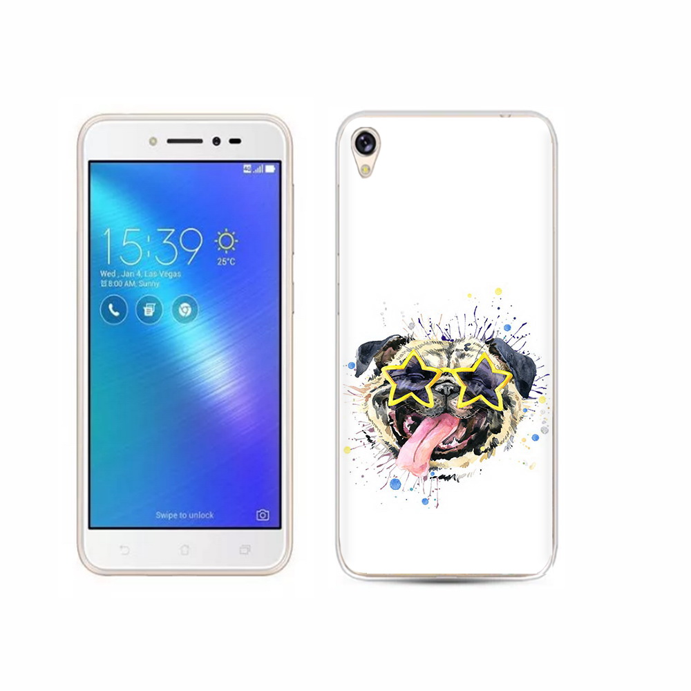 

Чехол MyPads Tocco для Asus ZenFone Live (ZB501KL) мопс боксер, Прозрачный, Tocco
