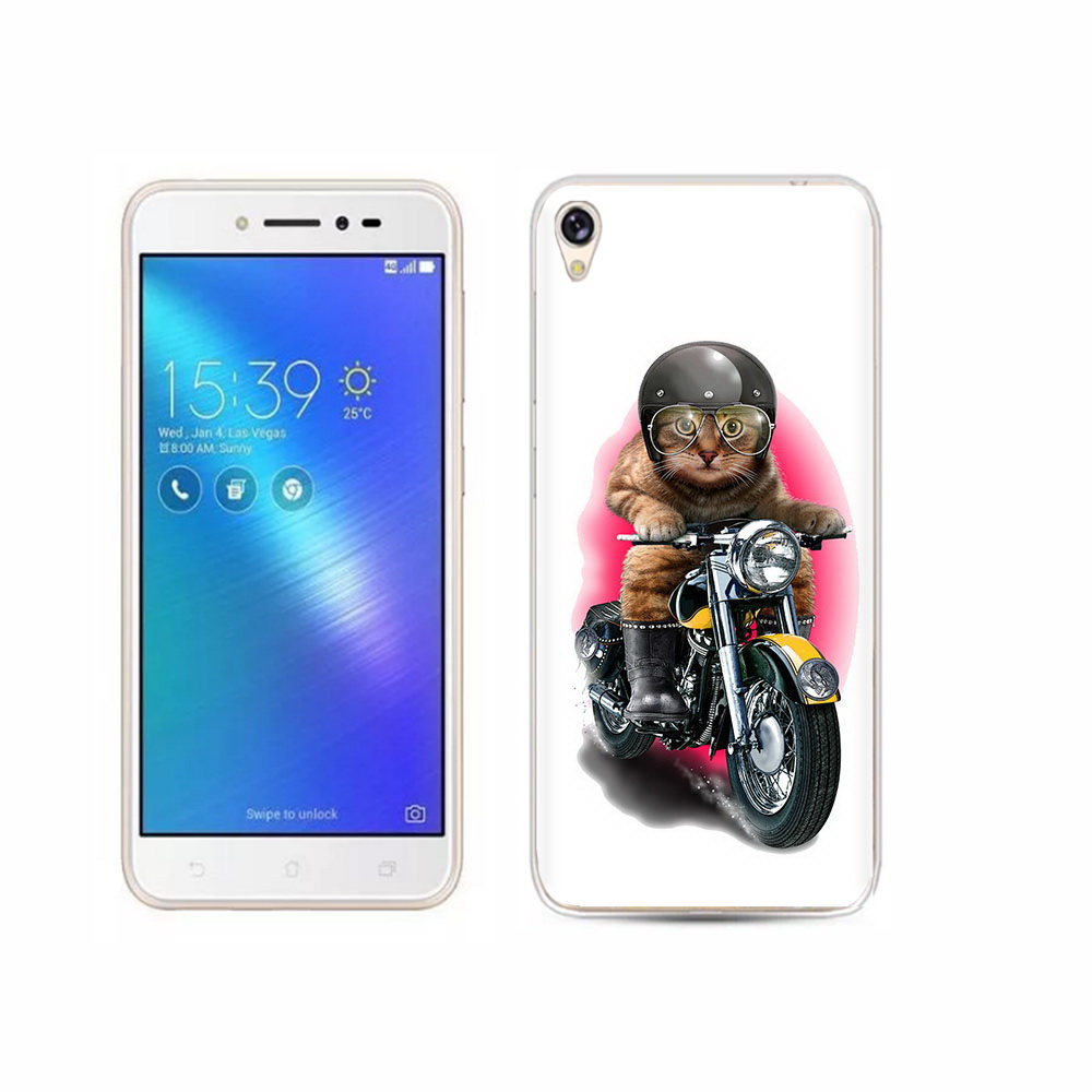 

Чехол MyPads Tocco для Asus ZenFone Live (ZB501KL) мото-кот, Прозрачный, Tocco