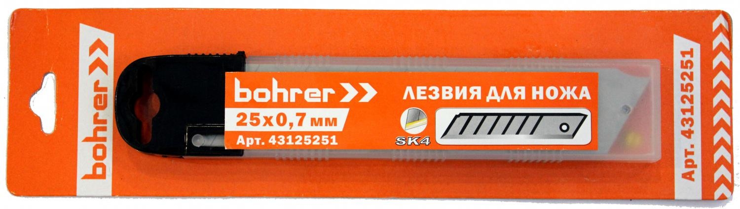 

Лезвие для ножа BOHRER 25 х 0,7 мм, 25 х 0,7 мм