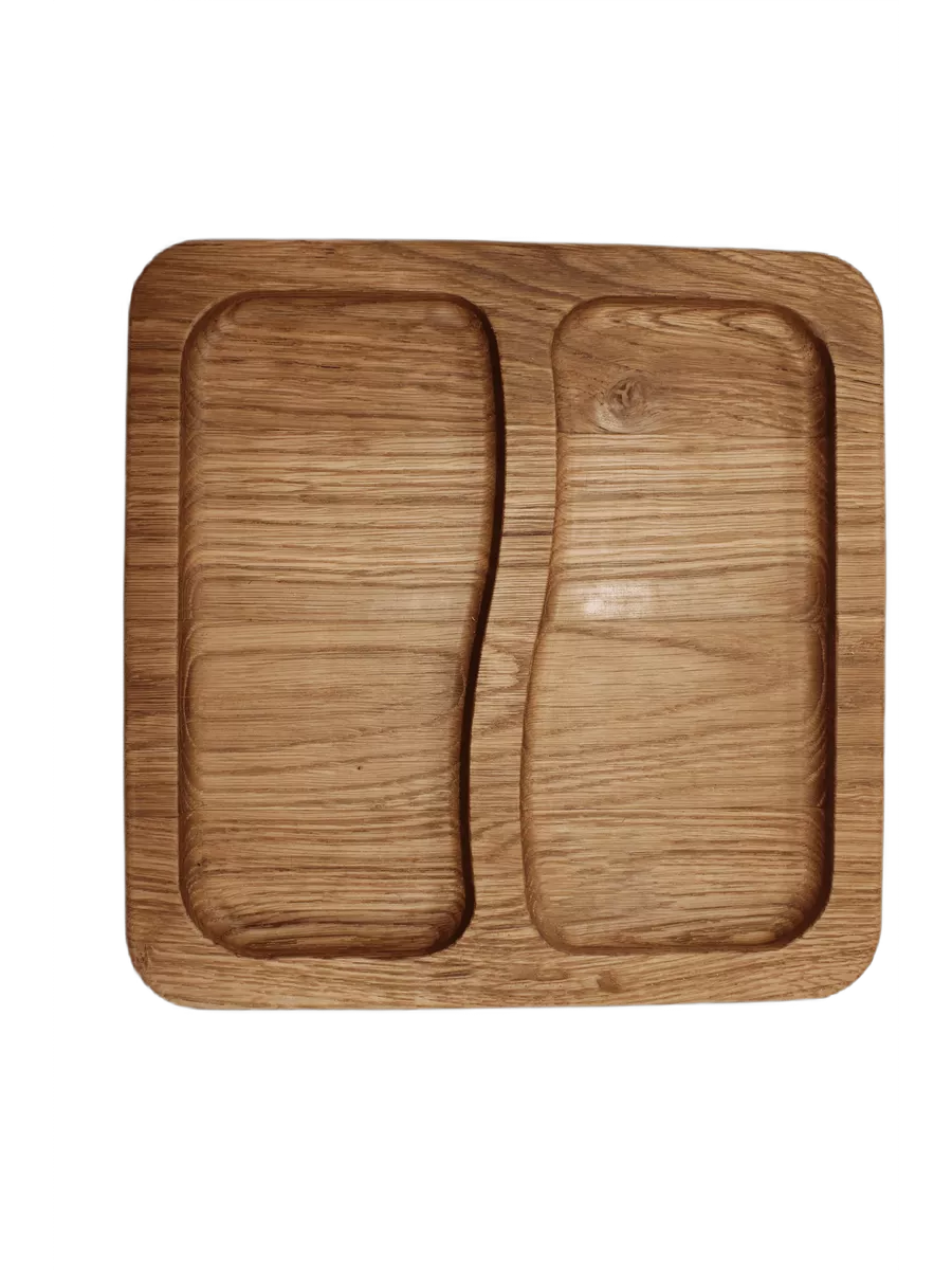 Менажница квадратная ФАБРИКА ДЕРЕВА 20см, два отделения, дуб