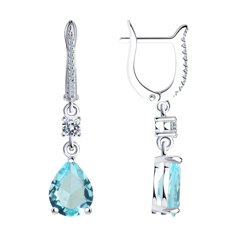 

Серьги подвески из серебра SOKOLOV 94026229-91, фианит, 94026229-91