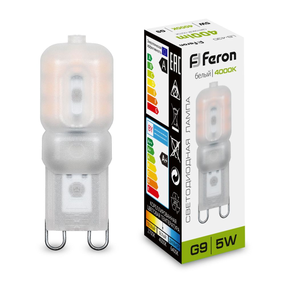 

Лампочка светодиодная FERON LB-430, 5Вт G9 230V 10 шт, 25637, LB-430