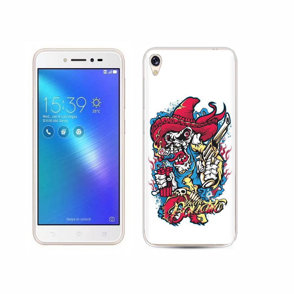 

Чехол MyPads Tocco для Asus ZenFone Live (ZB501KL) нарисованный скелет с писталетом, Прозрачный, Tocco