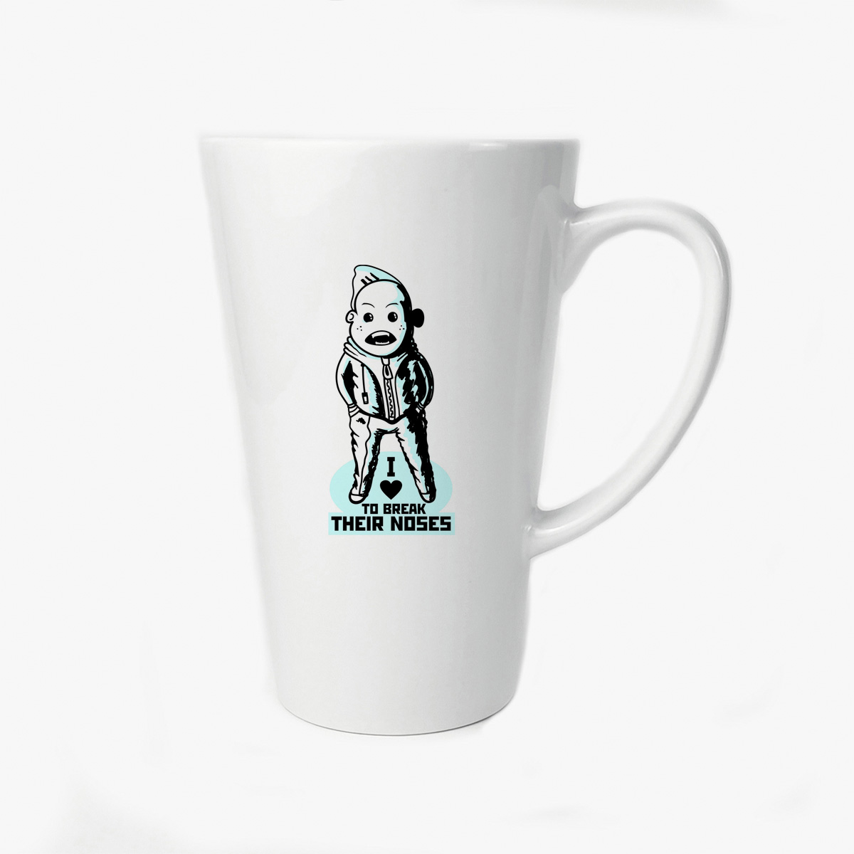 

Большая конусная кружка CoolPodarok I love to break their noses