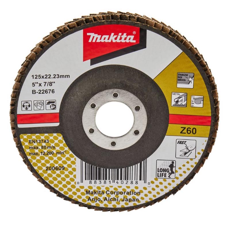 

Диск шлифовальный лепестковый Makita Z60, 125мм, PREMIUM, стекловолокно, угловой