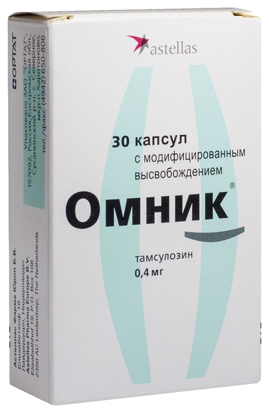 Купить Омник капсулы с модиф.высвоб.0, 4 мг №30, Astellas Pharma