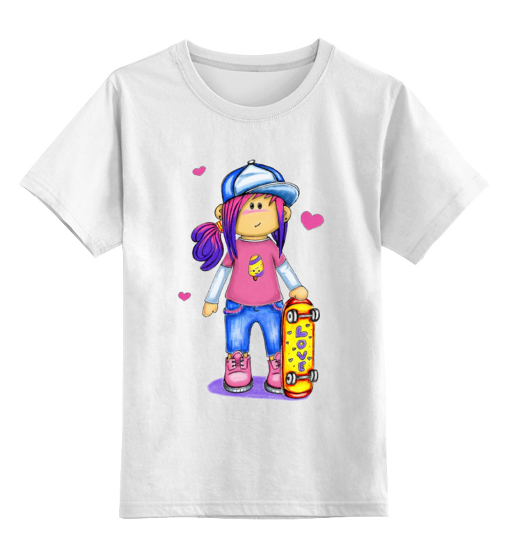

Детская футболка Printio Skategirl цв.белый р.128, 0000003399556