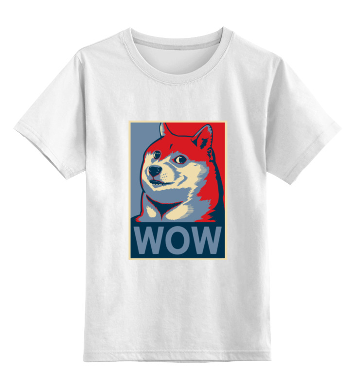 

Детская футболка классическая Printio Wow doge, р. 128, Белый, 0000000660000