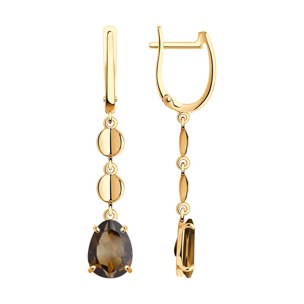 

Серьги женские из золота SOKOLOV 37727394, раухтопаз, 37727394
