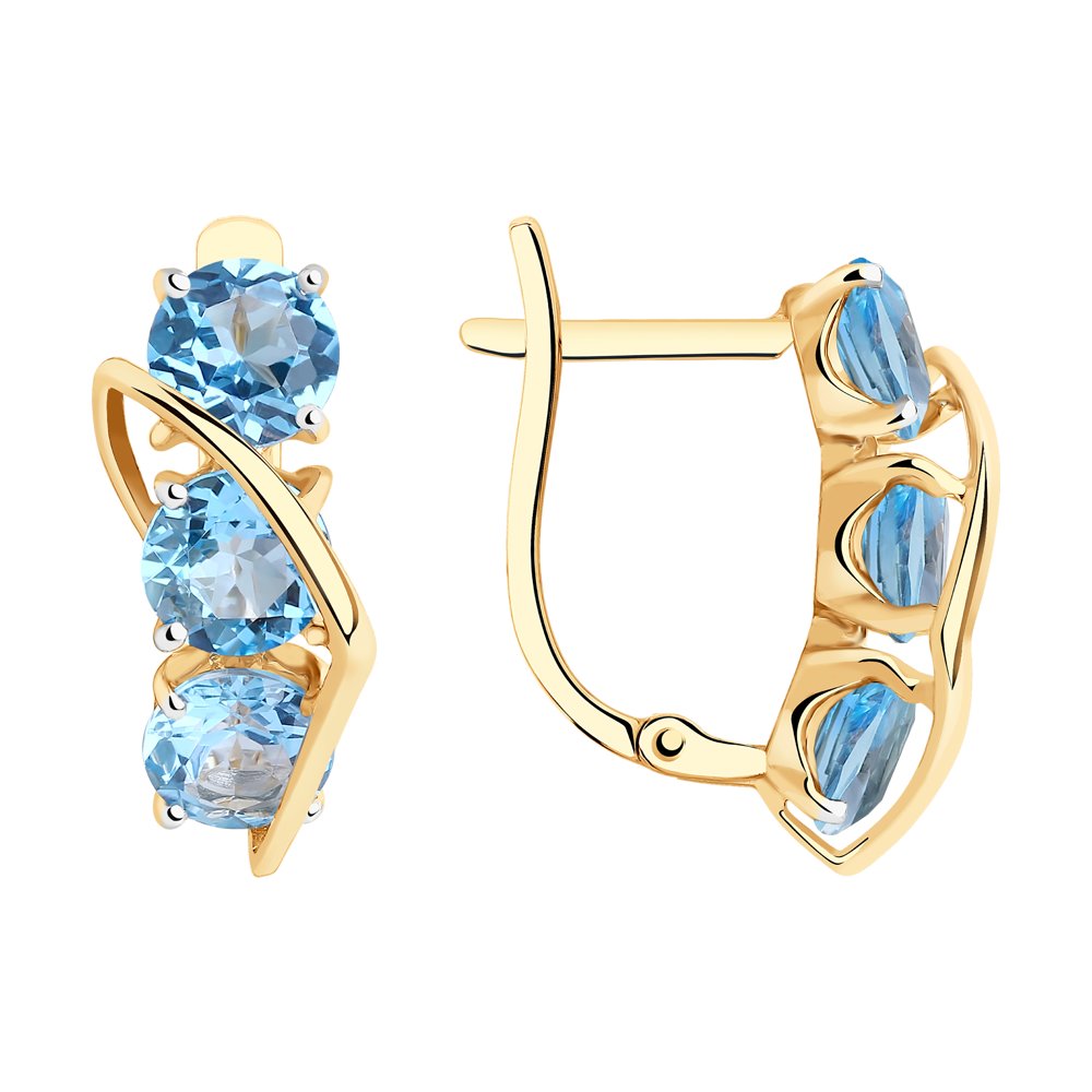 

Серьги женские из золота SOKOLOV 727295, топаз, 727295
