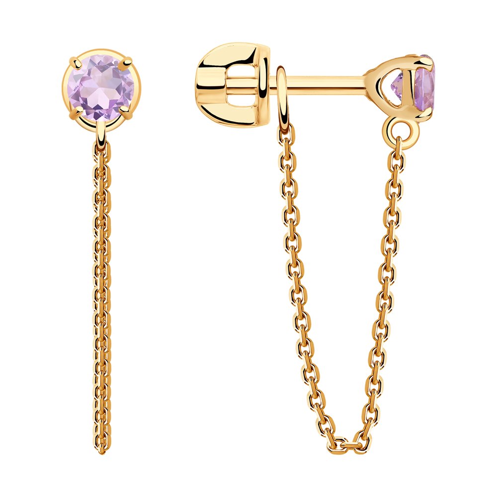 

Серьги женские из золота SOKOLOV 727321, аметист, 727321