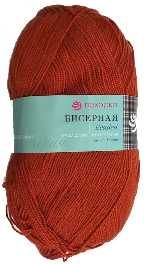 

Пряжа Пехорка "Бисерная", цвет: 250 рябина, 100 грамм, 450 м, 5 мотков