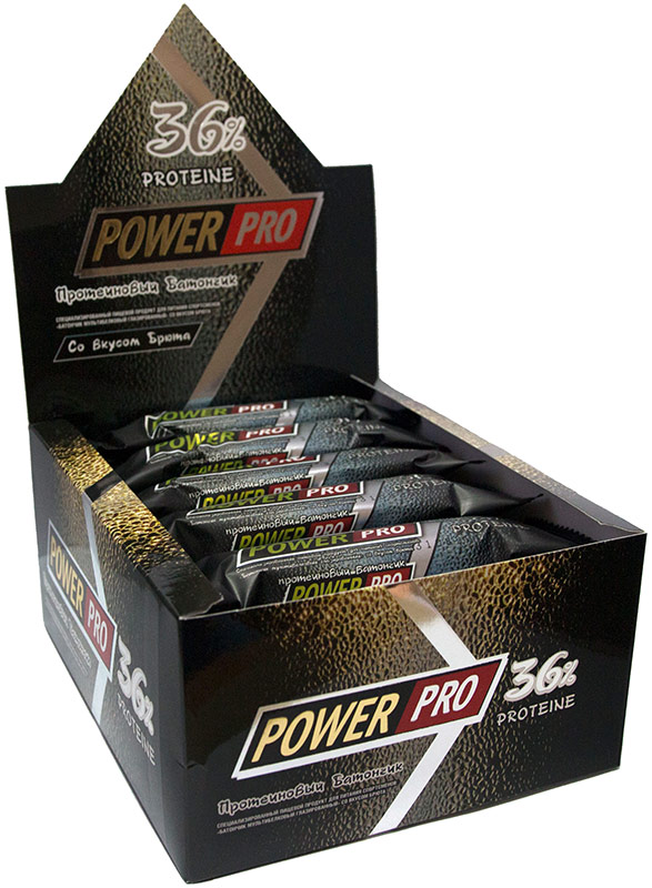 Батончик PowerPro Protein Bar 36% 20 60 г, 20 шт., брют