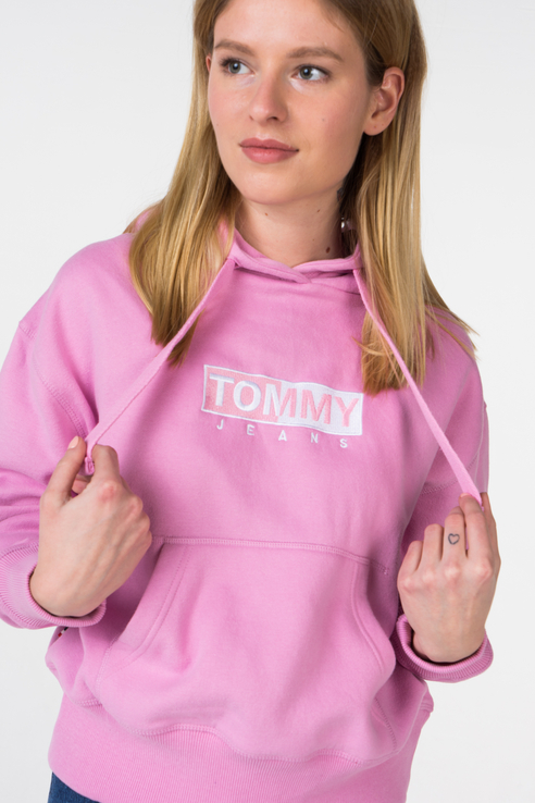 фото Толстовка женская tommy jeans dw0dw05691 розовая l