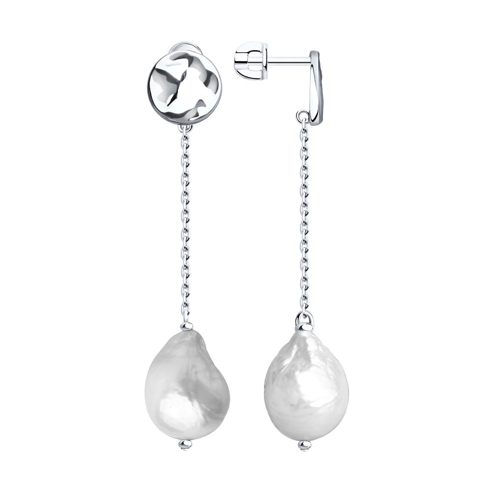 

Серьги женские из серебра SOKOLOV 92022142, жемчуг, 92022142