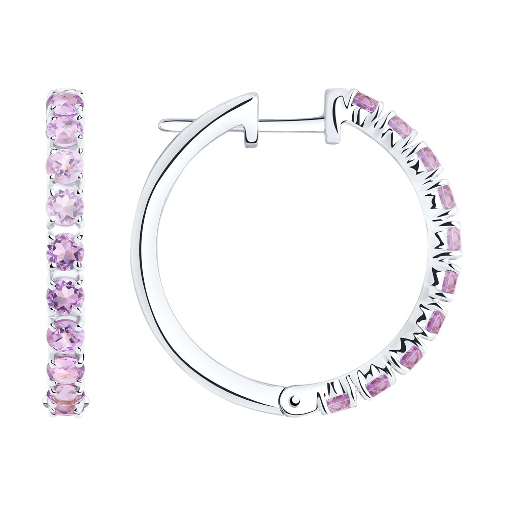

Серьги женские из серебра SOKOLOV 92022280, аметист, 92022280