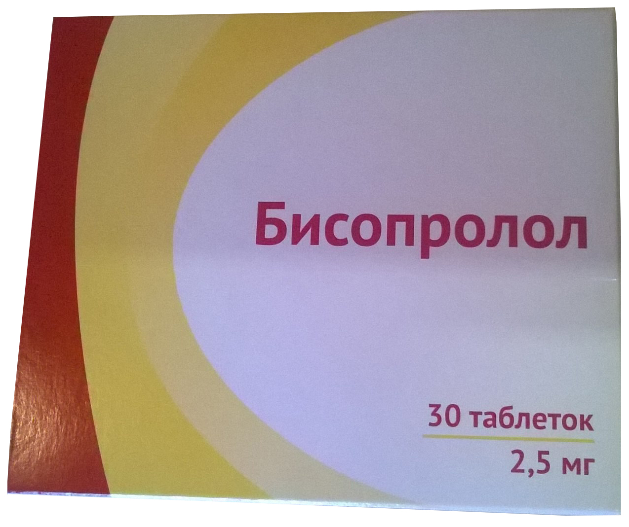 Купить Бисопролол таблетки, покрытые пленочной оболочкой 2, 5 мг №30, Атолл