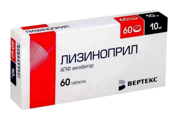 Лизиноприл-ВЕРТЕКС таблетки 10 мг 60 шт.