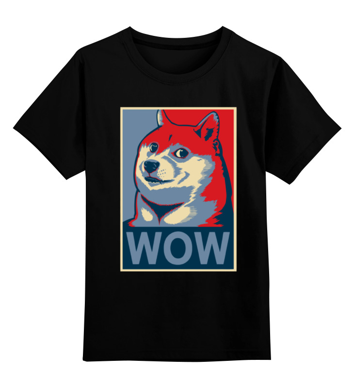 

Детская футболка классическая Printio Wow doge, р. 164, Черный, 0000000660023