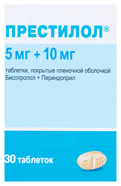 Купить Престилол таблетки, покрытые пленочной оболочкой 5 мг+10 мг №30, Servier