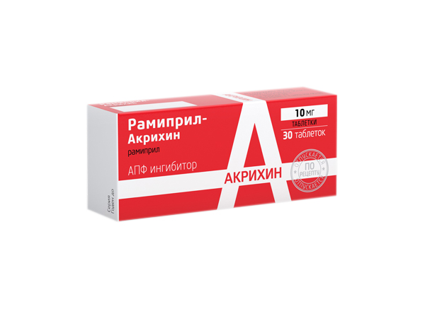 Купить Рамиприл-Акрихин таблетки 10 мг №30, Акрихин АО