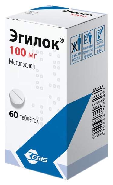 Купить Эгилок тб 100 мг N60, EGIS Pharmaceuticals, Венгрия