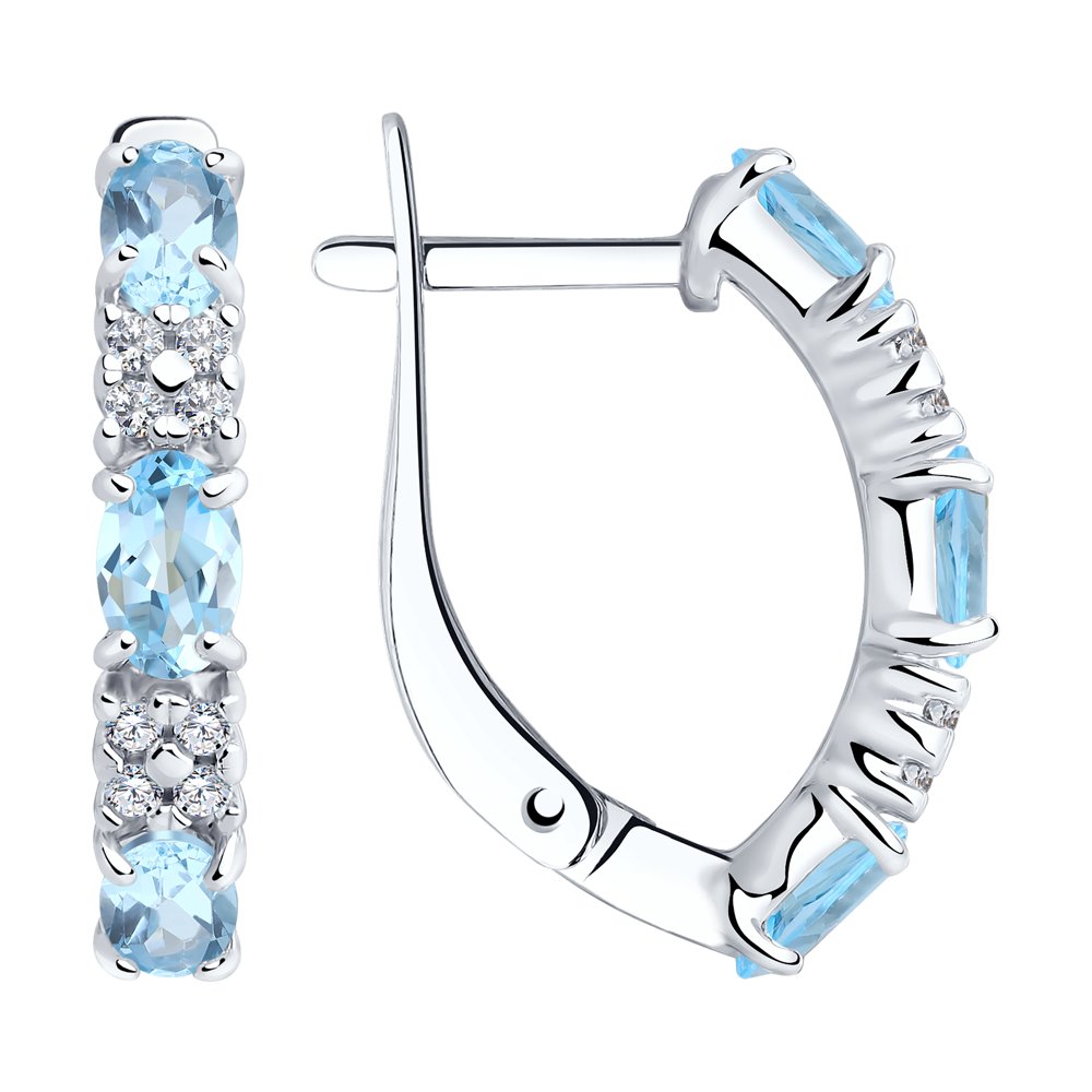 

Серьги из серебра SOKOLOV 92021430, топаз/фианит, 92021430