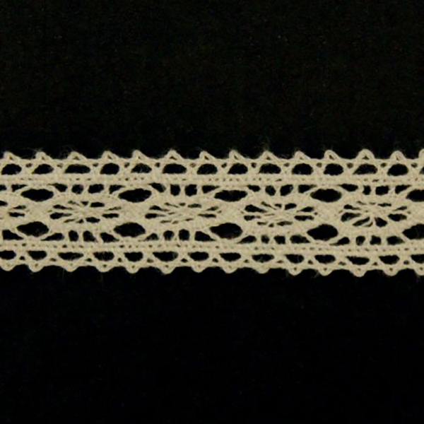 

Кружево хлопчатобумажное, 12 мм x 20 м, цвет: неотбеленный, арт. CL-048