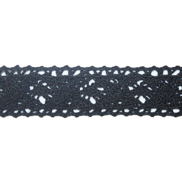 

Кружево хлопчатобумажное, 20 мм x 20 м, цвет: черный, арт. CL-103