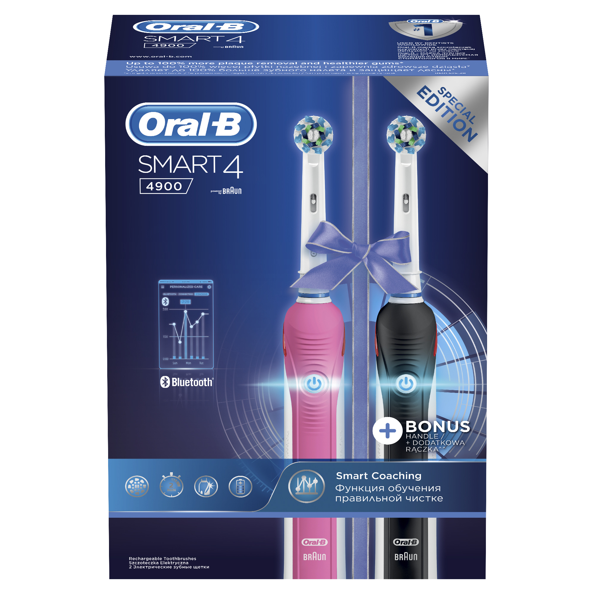 фото Зубная щетка электрическая braun oral-b smart 4 4900 pink d601.252.3h