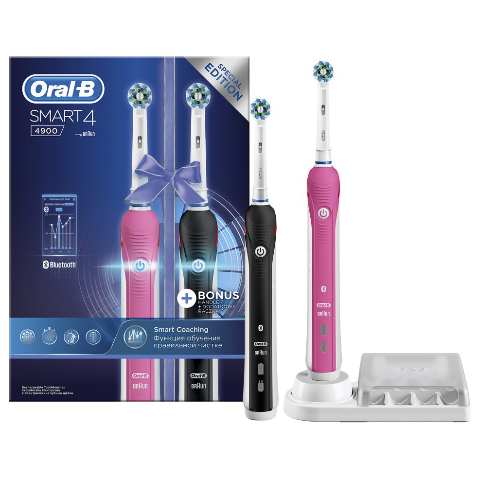 фото Набор электрических зубных щеток braun oral-b smart 4 4900 d601.525.3h 2 шт.