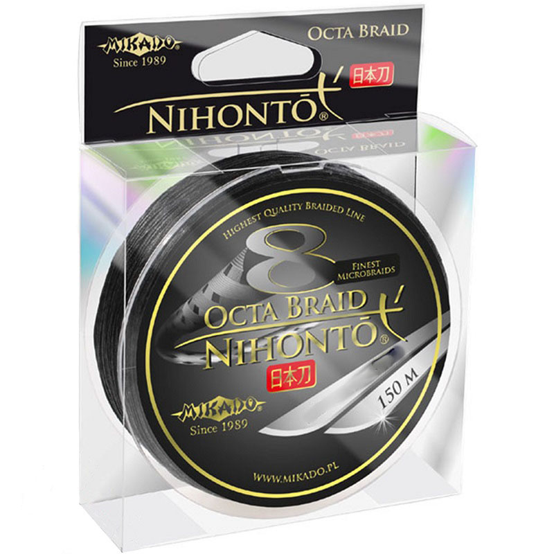 

Леска плетеная Mikado Nihonto Octa Braid 0,8 мм, 150 м, 5,15 кг, black, Черный, Nihonto Octa Braid
