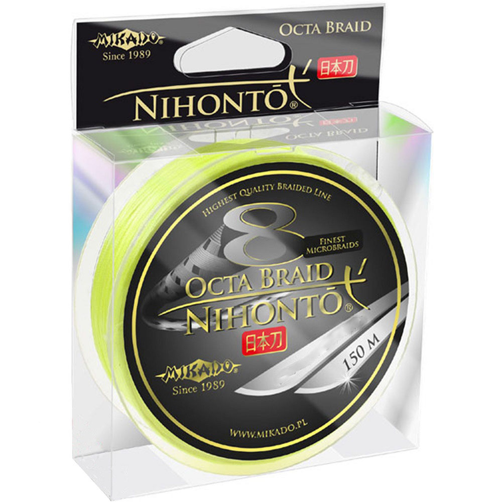 

Леска плетеная Mikado Nihonto Octa Braid 0,14 мм, 150 м, 10,15 кг, fluo, Желтый, Nihonto Octa Braid