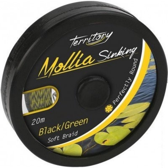 Леска плетеная Mikado Territory Mollia Sinking 0,39 мм, 20 м, 24,9 кг, black/green