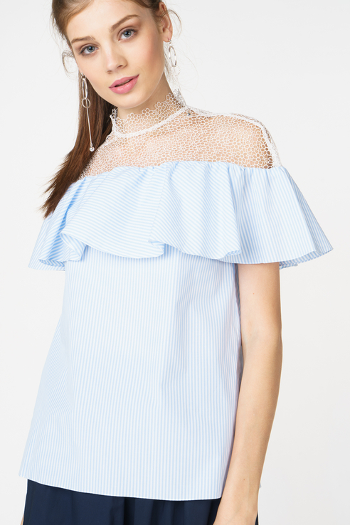 

Блуза женская T-Skirt SS17-04-0449-FS голубая M, SS17-04-0449-FS