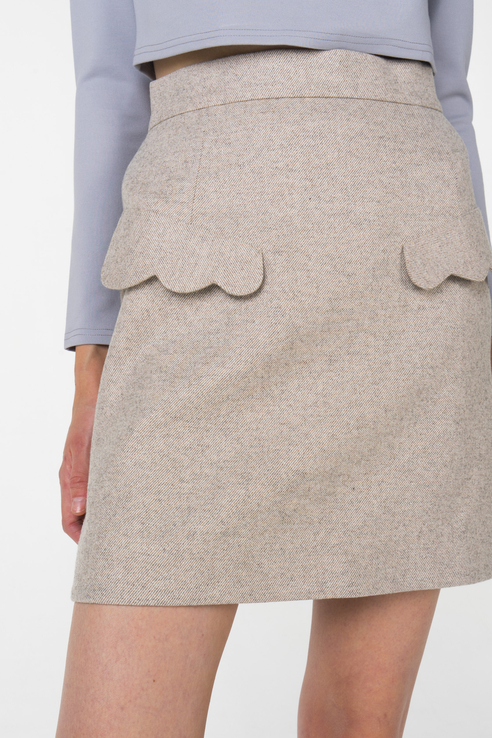 

Юбка женская T-Skirt AW18-01-0521-FS бежевая 44, AW18-01-0521-FS