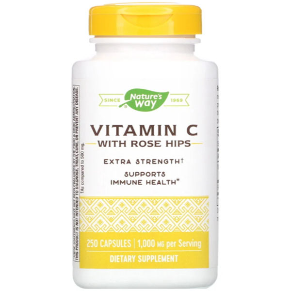 

Витамин C Nature's Way Vitamin C with Rose Hips Extra Strength 1000 mg 250 капсул, Vitamin C with Rose Hips Extra Strength 1000 mg