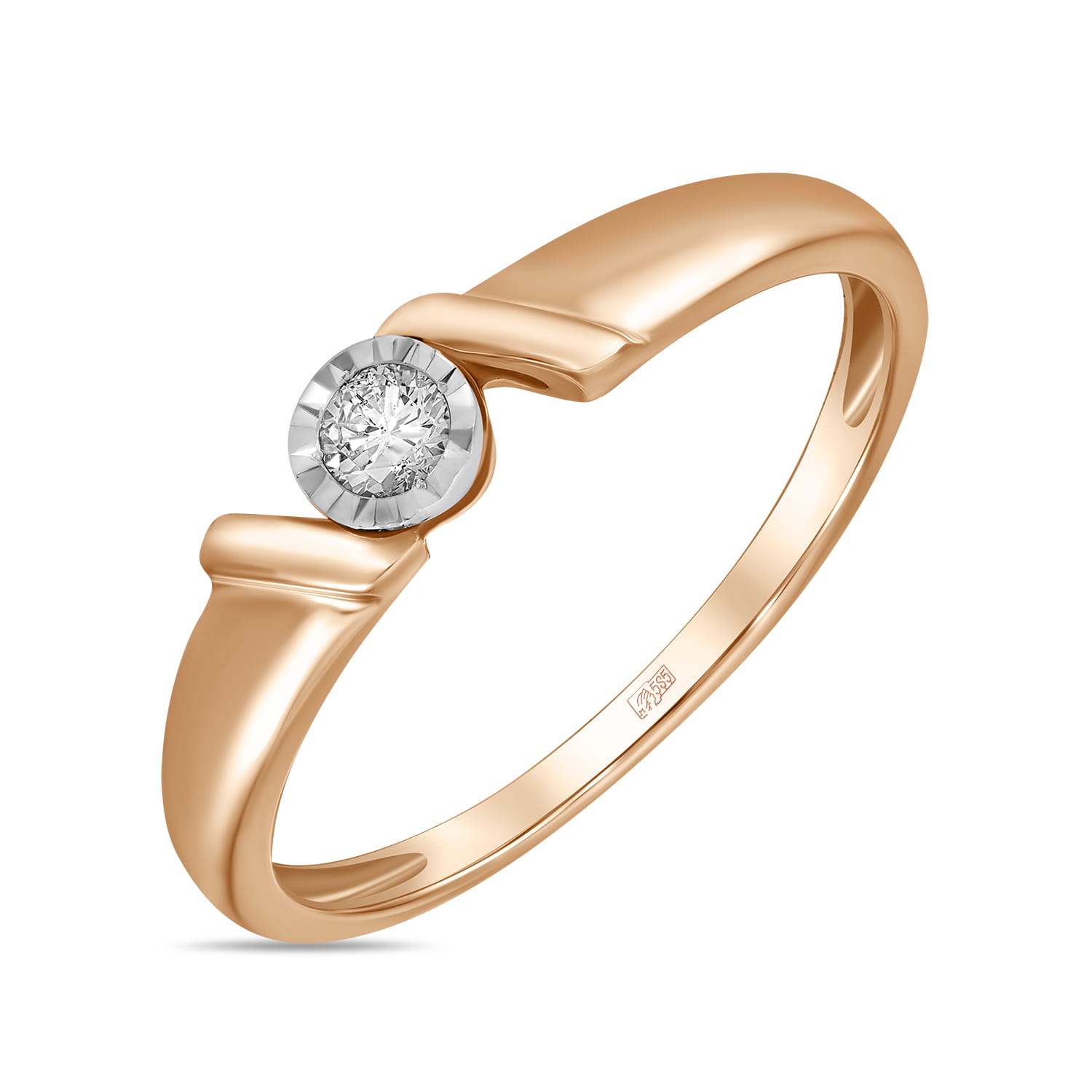 Кольцо из красного золота с бриллиантом р. 18 MIUZ Diamonds R2018-RG010035ADI