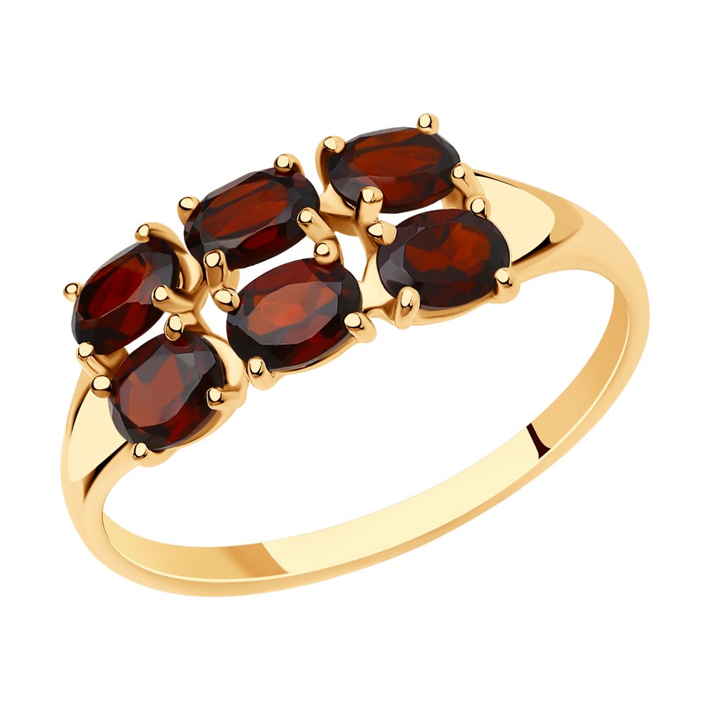 

Кольцо женское SOKOLOV из золота с гранатами 716005 р.18.5