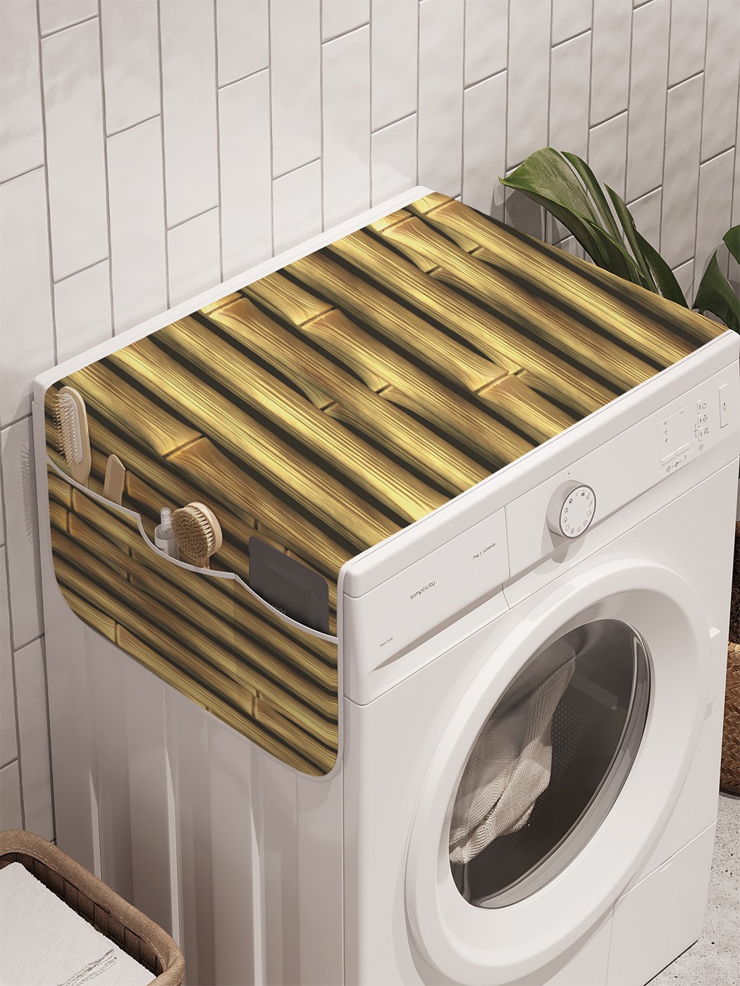 фото Органайзер "бамбуковая преграда" на стиральную машину, 45x120 см ambesonne