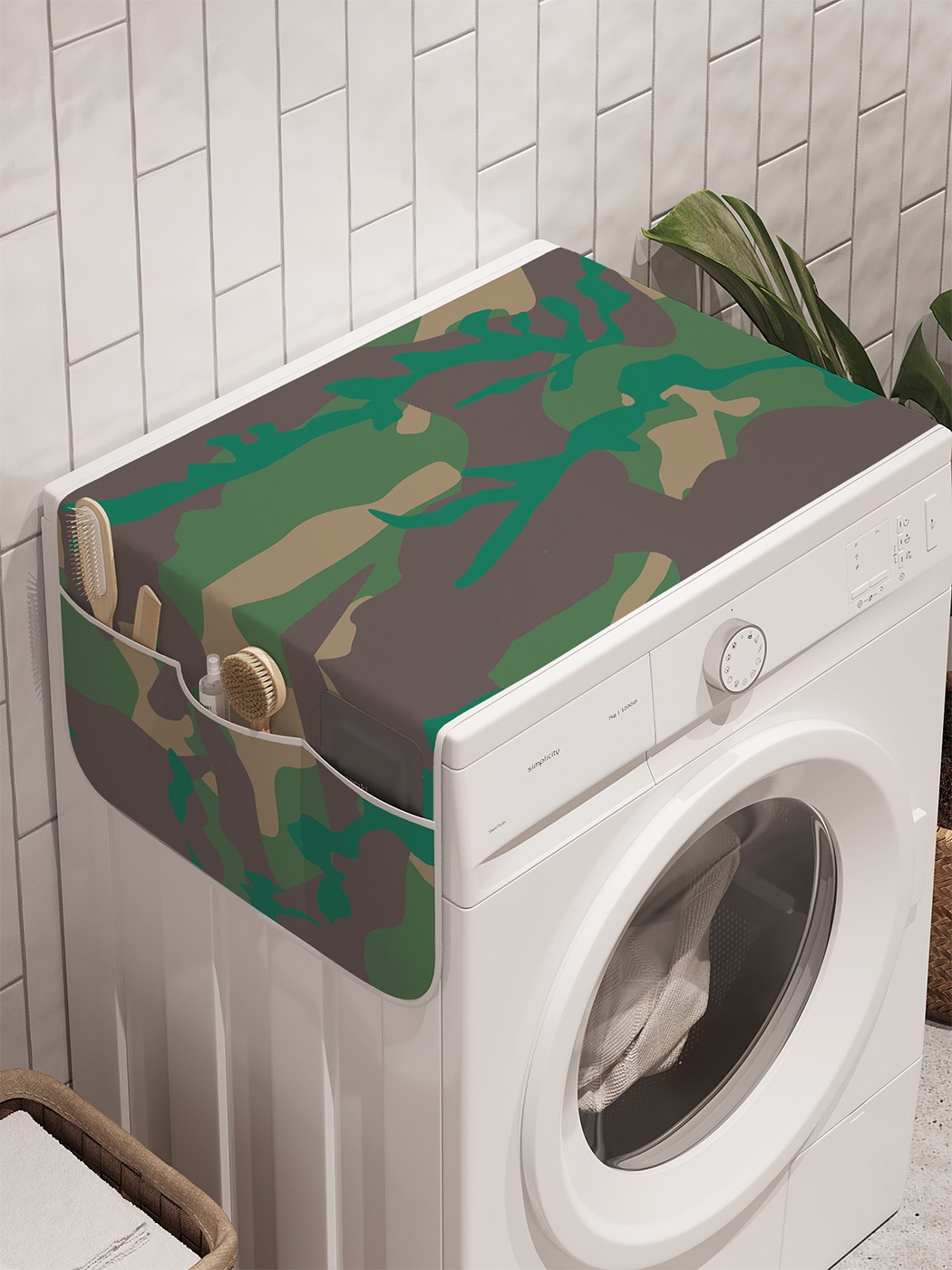 фото Органайзер "военное погружение" на стиральную машину, 45x120 см ambesonne