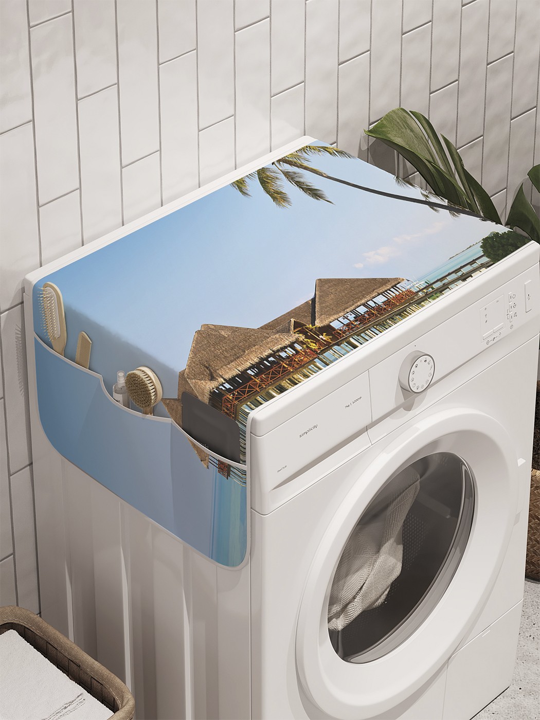 фото Органайзер "пляжные посиделки" на стиральную машину, 45x120 см ambesonne