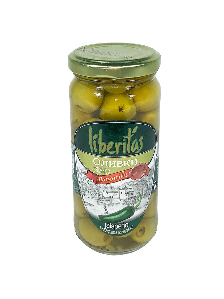 

Оливки Liberitas фаршированные острым перцем 240 г
